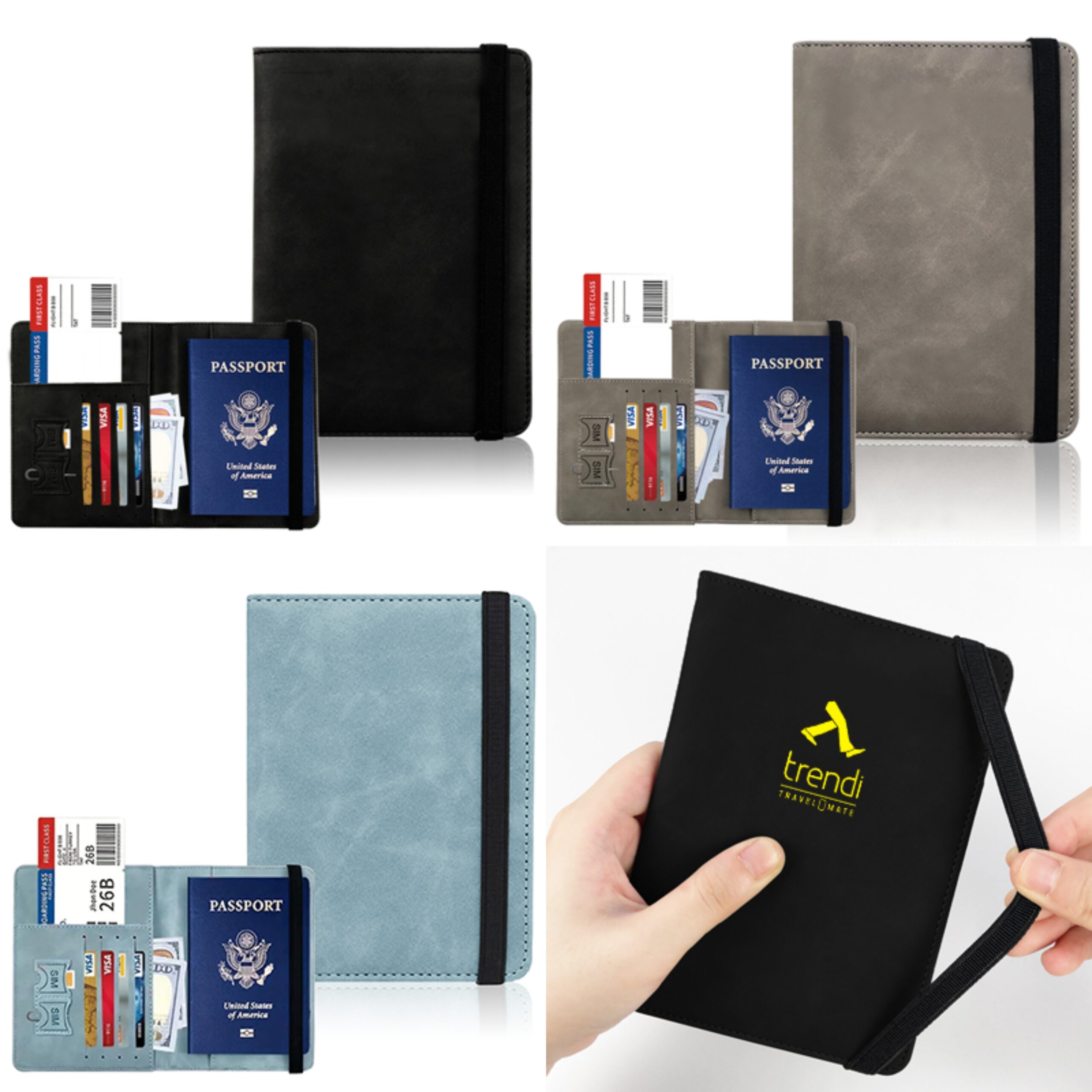 SECURE LEATHER TRAVEL PASSPORT WITH CARD HOLDER - HTG002 - Image 3