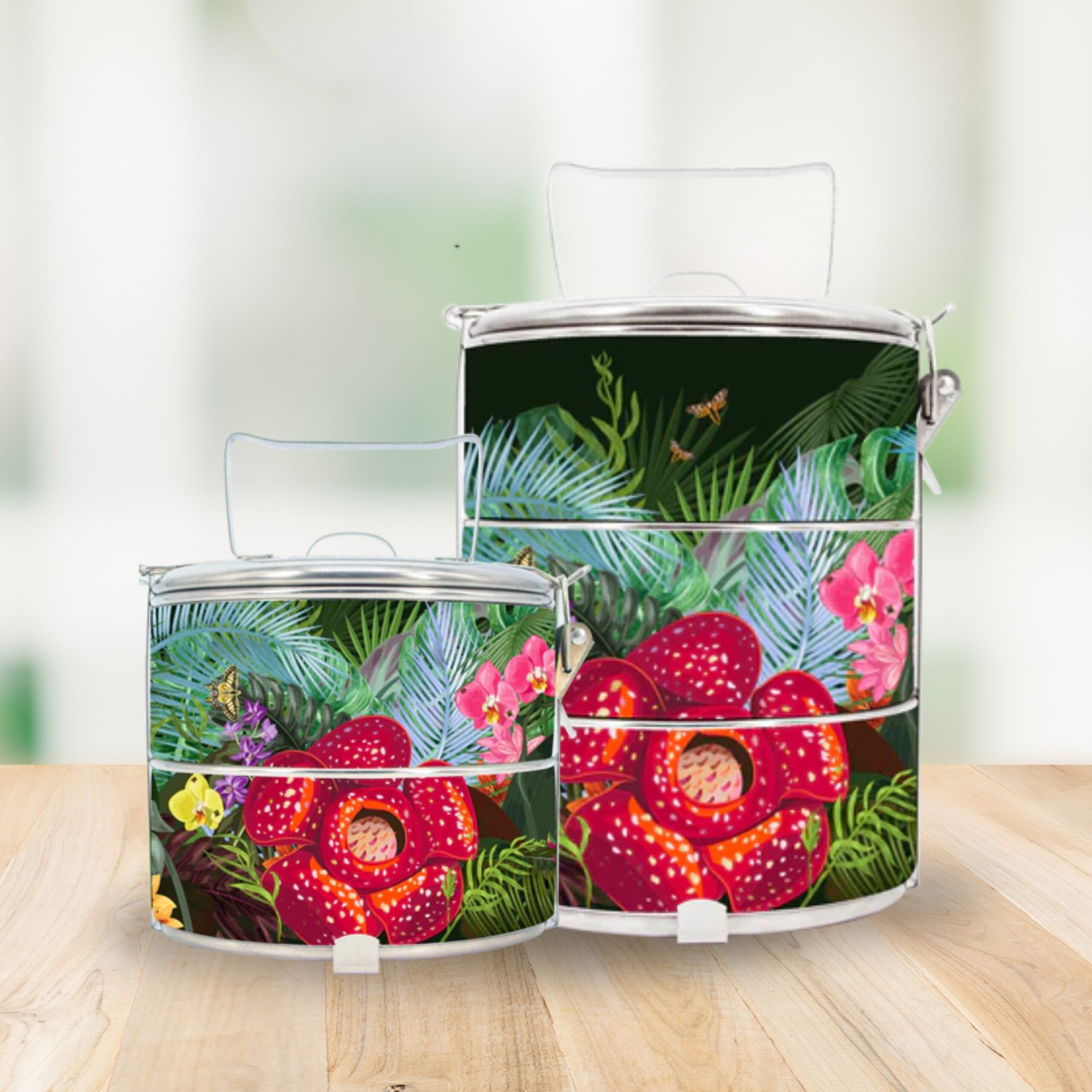 TIFFIN CARRIER CUSTOM - FLORAL DESIGN - Image 2