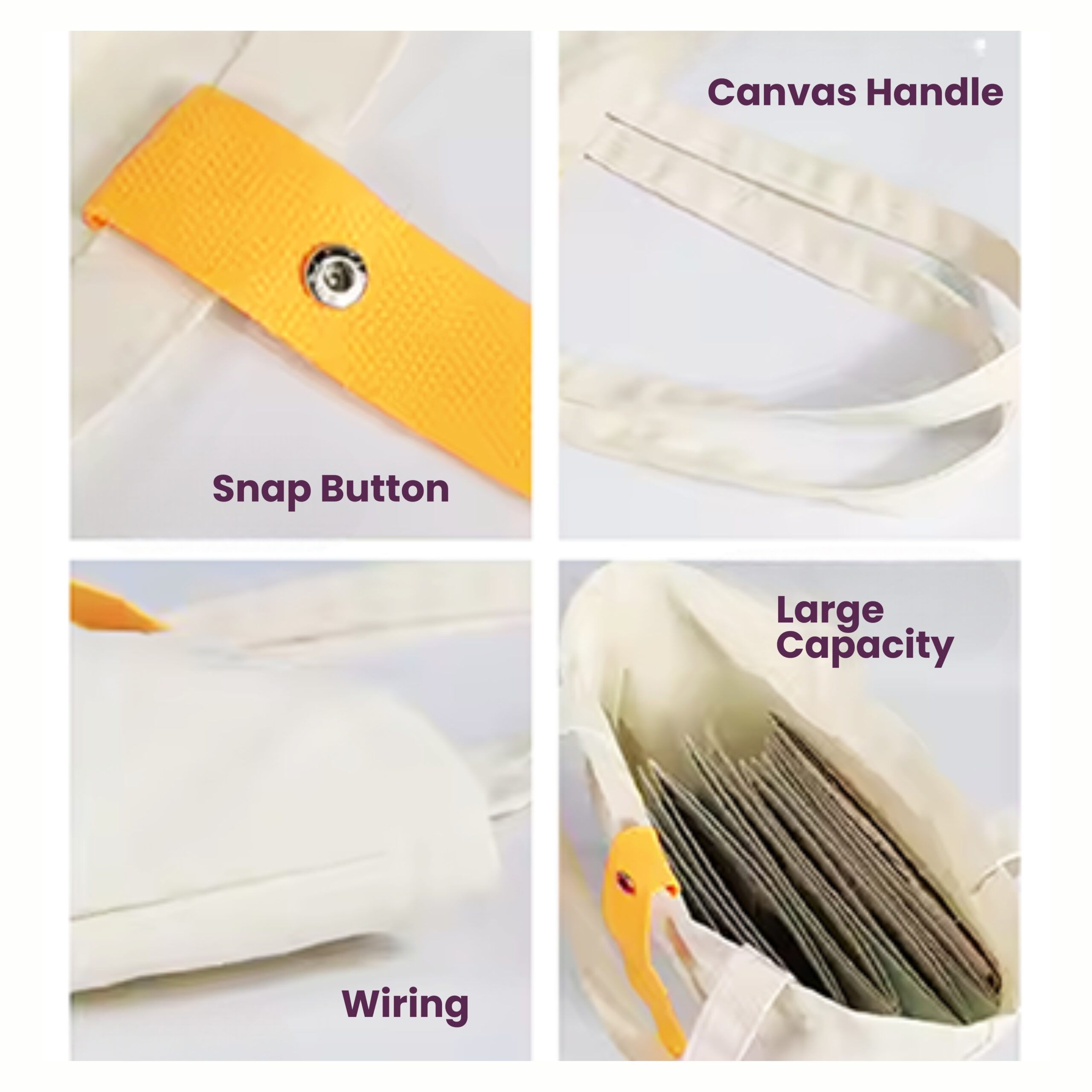 FOLDABLE CANVAS BAG 8 0Z WITH COLOUR STRAP - HCB003 - Image 4