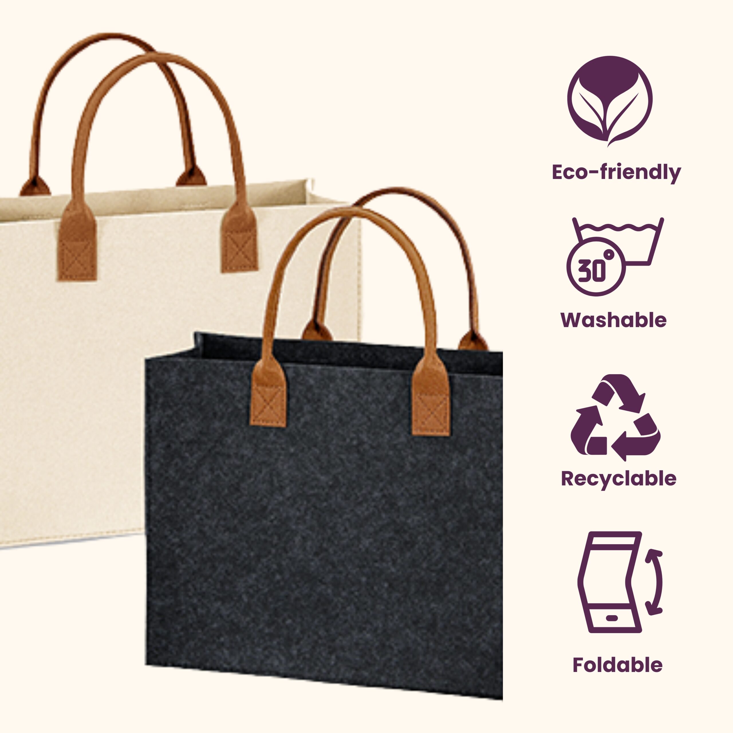 FELT TOTE BAG- PREMIUM CORPORATE GIFT - HTB001 - Image 2