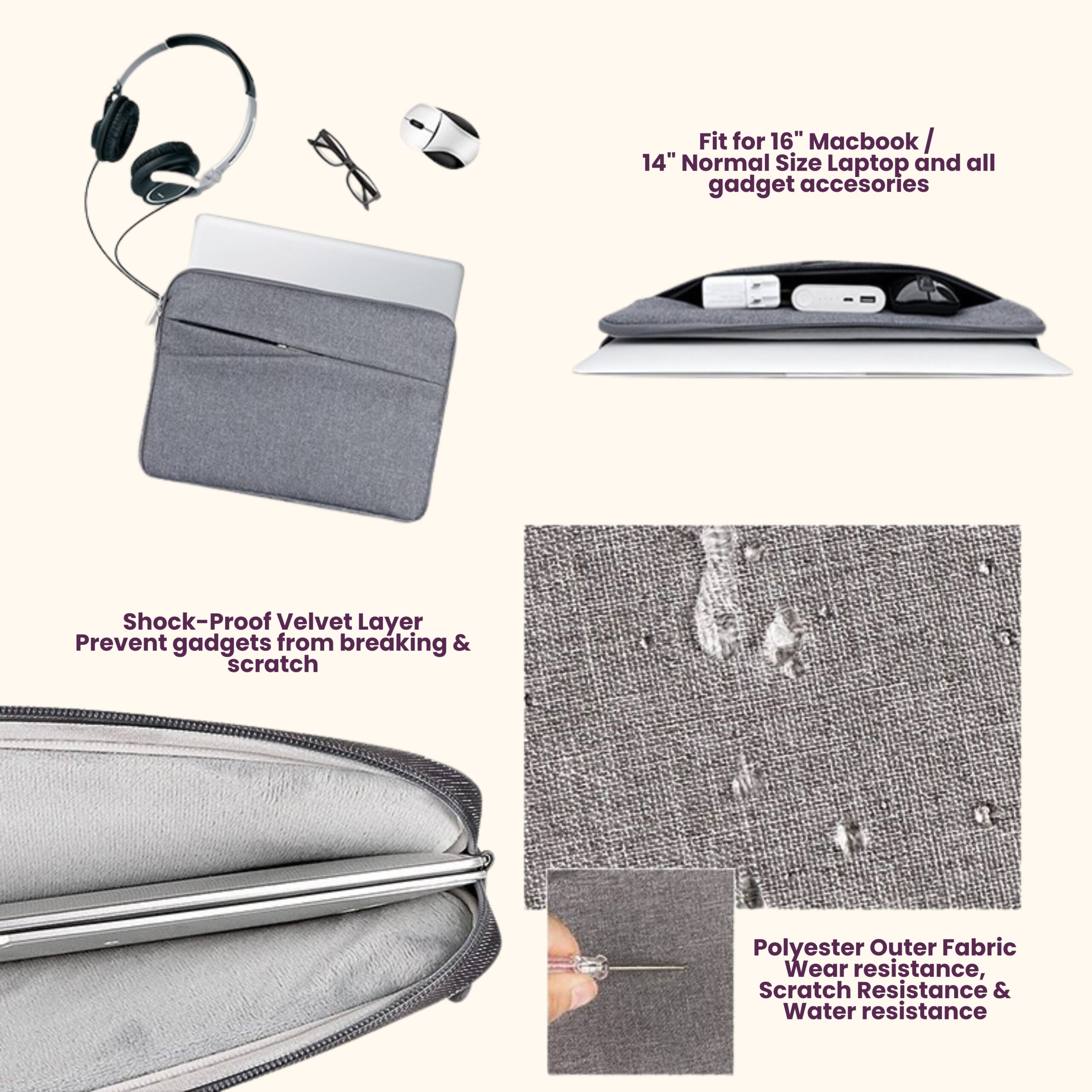 LAPTOP POUCH 14" - CUSTOMISABLE - HLP005 - Image 4