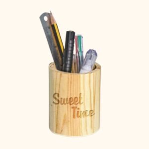 WOODEN PEN HOLDER (ROUND) - HEC023